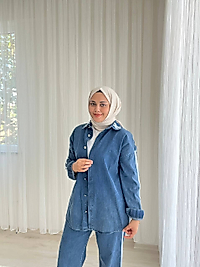 Tansel Denim Şeritli Takım
