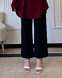 Siyah Bol Paça/Çimalı Scuba Pantolon