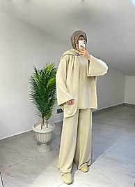 Atkılı Pantolon Takım - BEJ