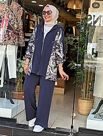 Baskılı Oysho Takım - LACİVERT