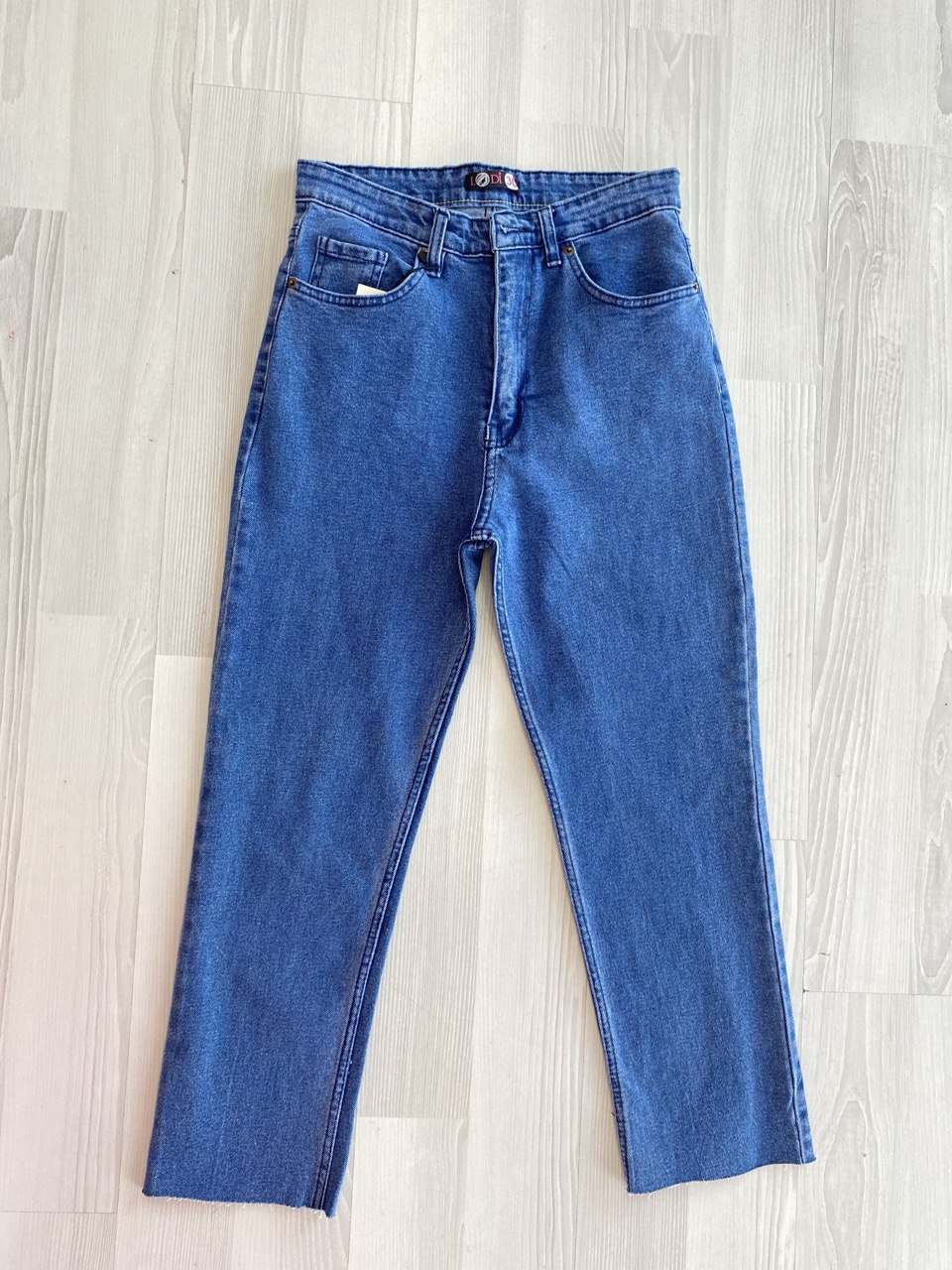 Kesik Paça Denim Pantolon Açık Mavi