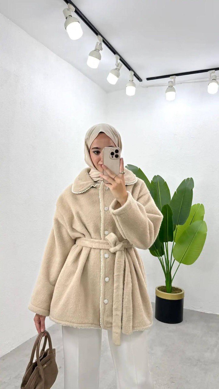 İncili Kaşe Ceket - VİZON