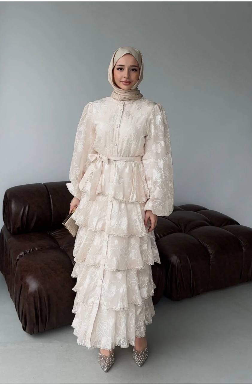 Arya İthal Tasarım Elbise Bej